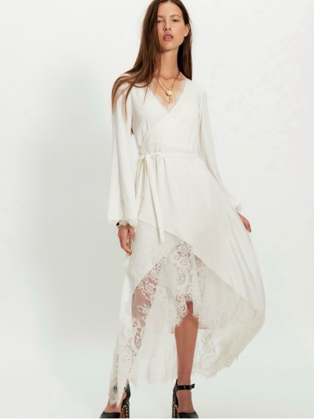 Nigel Preston Soho Wrap Long Sleeve Midi Dress